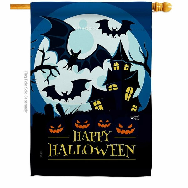 Patio Trasero 28 x 40 in. Halloween Night House Flag with Fall Double-Sided Vertical Flags  Banner Garden PA3900945